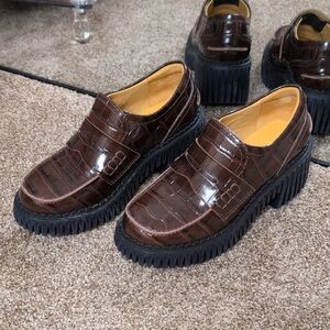 4CCCCEES Leather Plita Penny Heeled Loafers